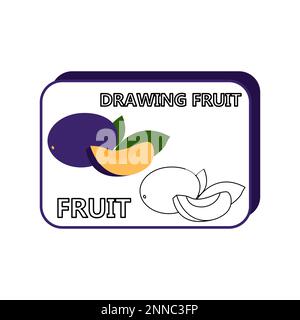 Malbuch für Kinder mit dem Symbol der Feigen Stock Vektor