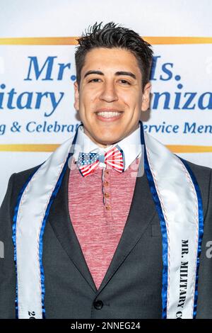 San Diego, Kalifornien, USA. 24. Februar 2023 Jordan Martinez nimmt an der 2023 Mr. And Ms. Military Pageant im Joan B. Kroc Theater, San Diego, CA, 24. Februar 2023 Kredit: Eugene Powers/Alamy Live News Teil Stockfoto