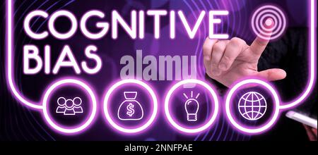 Konzeptionelle Darstellung kognitiver Vorurteile. Begriffliche photopsychologische Behandlung psychischer Störungen Stockfoto