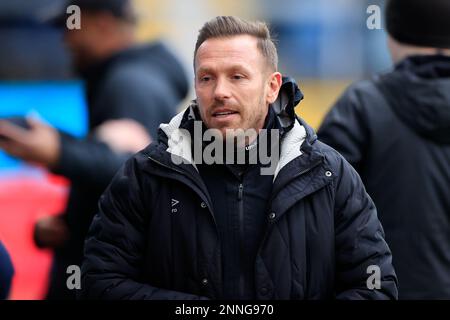 Burnley, Großbritannien. 25. Februar 2023. Craig Bellamy, stellvertretender Manager von Burnley während des Sky Bet Championship-Spiels Burnley vs Huddersfield Town in Turf Moor, Burnley, Großbritannien, 25. Februar 2023 (Foto von Conor Molloy/News Images) in Burnley, Großbritannien, 2./25. Februar 2023. (Foto: Conor Molloy/News Images/Sipa USA) Guthaben: SIPA USA/Alamy Live News Stockfoto