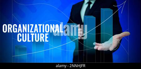 Textunterschrift zur Präsentation der Unternehmenskultur. Konzeptfoto die Untersuchung der Art und Weise, wie Menschen innerhalb von Gruppen interagieren Stockfoto