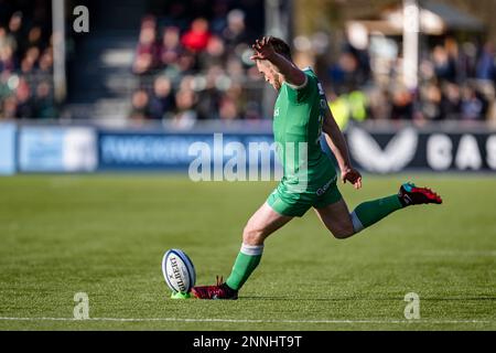 LONDON, VEREINIGTES KÖNIGREICH. 25., Feb. 2023. Brett Connon Newcastle Falcons tritt beim Gallagher Premiership Rugby Match zwischen Saracens und Newcastle Falcons im StoneX Stadium am Samstag, den 25. Februar 2023. LONDON, ENGLAND. Kredit: Taka G Wu/Alamy Live News Stockfoto