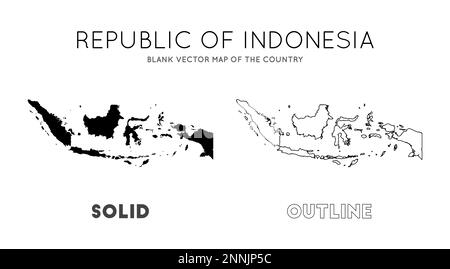 Indonesien Karte. Leere Vektorkarte des Landes. Grenzen Indonesiens für Ihre Infografik. Vektorabbildung. Stock Vektor