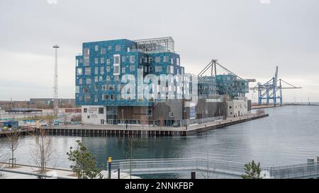 Internationale Schule Kopenhagen in Orientkaj im nördlichen Hafen von Copenhaven, 18. Februar 2023 Stockfoto