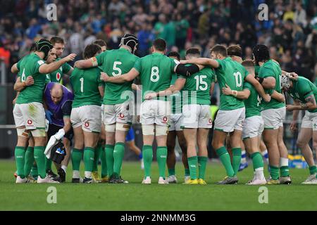 Rom, Italien. 25. Februar 2023 Italiens Spieler während des internationalen Rugby-Spiels 6 Nations Italien gegen Irland; 25. Februar 2023; Stadio Olimpico, Rom, Italien Massimo Insabato/Alamy Live News Stockfoto