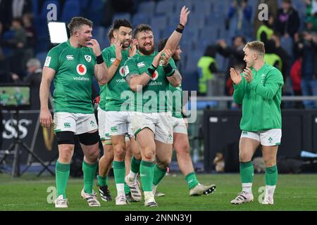 Rom, Italien. 25. Februar 2023. Ireland Player's during 6 Nations International Rugby Match Italy versus Ireland; 25. Februar 2023; Stadio Olimpico, Rom, Italien Photographer01 Kredit: Independent Photo Agency/Alamy Live News Stockfoto