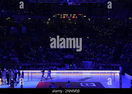 Rom, Italien. 25. Februar 2023. PalaEur während des Halbfinales Del Monte Coppa Italia SuperLega - ITAS Trentino vs Allianz Milano am 25. Februar 2023 im Palazzo dello Sport in Rom, Italien. Kredit: Unabhängige Fotoagentur/Alamy Live News Stockfoto