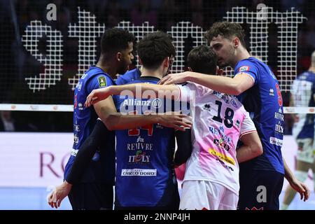 Rom, Italien. 25. Februar 2023. Allianz Milano beim Halbfinale Del Monte Coppa Italia SuperLega - ITAS Trentino vs Allianz Milano am 25. Februar 2023 im Palazzo dello Sport in Rom, Italien. Kredit: Unabhängige Fotoagentur/Alamy Live News Stockfoto