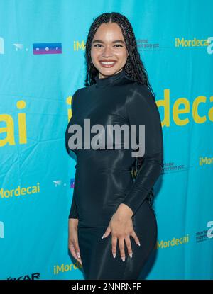 New York, Usa. 22. Februar 2023. Azia Dinea Hale nimmt am „iMordecai“ New York Screening bei JCC Manhattan Teil (Foto von Lev Radin/Pacific Press). Kredit: Pacific Press Media Production Corp./Alamy Live News Stockfoto