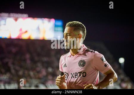 Fort Lauderdale, Florida, USA. 25. Februar 2023 Inter Miami CF für 2023 Home Opener gegen CF Montreal im DRV Pink Stadium in Florida, USA. Kredit: Yaroslav Sabitov/YES Market Media/Alamy Live News Stockfoto