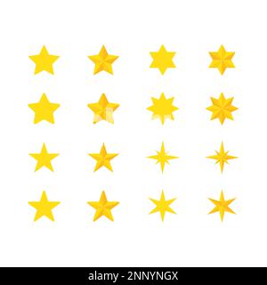 Sammlung gelber Sternsymbole Stock Vektor