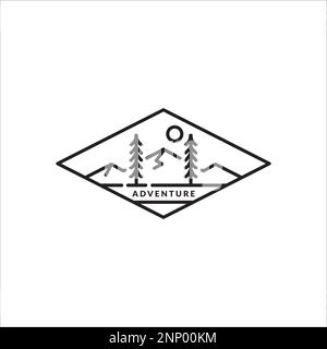 Einfaches Bergzeichen Monolin Logo Stock Vektor