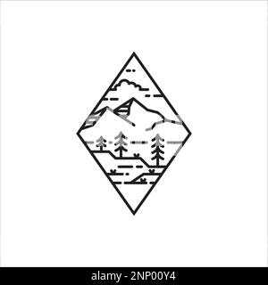 Einfaches Bergzeichen Monolin Logo Stock Vektor