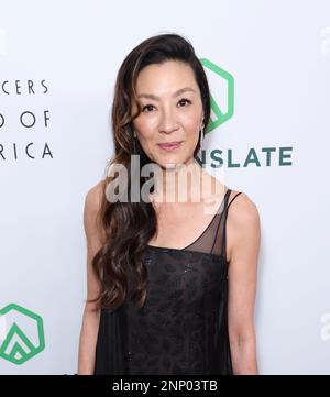 Beverly Hills, USA. 25. Februar 2023. Michelle Yeoh nimmt am 25. Februar 2023 in Beverly Hills, Kalifornien, an den Producers Guild Awards 2023 im Beverly Hilton Teil. Foto: Crash/imageSPACE/Sipa USA Kredit: SIPA USA/Alamy Live News Stockfoto