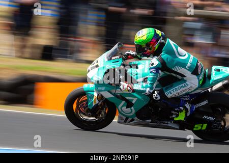 Phillip Island, Australien, 26. Februar 2023. Eric Granado von BH auf dem MIE Racing Honda während der FIM-Superbike-Weltmeisterschaft 2023 auf dem Phillip Island Circuit am 26. Februar 2023 in Phillip Island, Australien. Kredit: Dave Hewison/Speed Media/Alamy Live News Stockfoto