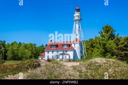 Rawley Point Lighthouse im Point Beach State Forest, Two Rivers, Wisconsin, USA Stockfoto