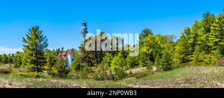 Rawley Point Lighthouse im Point Beach State Forest, Two Rivers, Wisconsin, USA Stockfoto