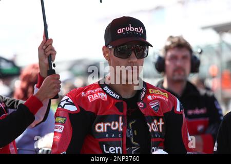 Victoria, Australien. 26. Februar 2023. Michael Ruben Rinaldi (ITA)Racing für Aruba.IT Racing - Ducati - sitzt vor dem zweiten Rennen der MOTUL FIM Superbike World Championship 2023 in Phillip Island, Australien, am 26. Februar 2023 auf dem Spielfeld - Bildkredit: brett keating/Alamy Live News Stockfoto