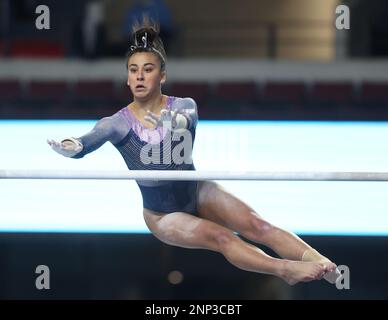 Louisville, KY, USA. 25. Februar 2023. USA Gymnastics 2023 Winter Cup, Louisville, KY – 25. Februar 2023 – Addison Fatta (Prestige) tritt beim USAG Winter Cup 2023 in Louisville, KY, an. Foto von Wally Nell/ZumaPress (Kreditbild: © Wally Nell/ZUMA Press Wire) NUR REDAKTIONELLE VERWENDUNG! Nicht für den kommerziellen GEBRAUCH! Kredit: ZUMA Press, Inc./Alamy Live News Stockfoto