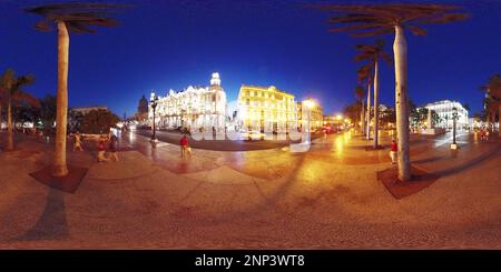 Nacht mit Lichtern, das Gran Teatro, Havanna, Kuba Stockfoto
