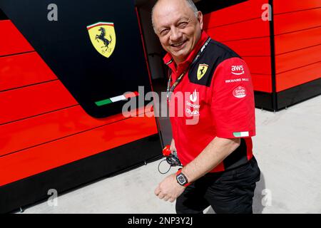 VASSEUR Frédéric (FRA), Teamleiter und Geschäftsführer der Scuderia Ferrari, Portrait während der Formel 1 Aramco-Vorsaison-Tests 2023 der FIA Formel-1-Weltmeisterschaft 2023 vom 23. Bis 25. Februar 2023 auf der Bahrain International Circuit in Sakhir, Bahrain – Photo DPPI Stockfoto