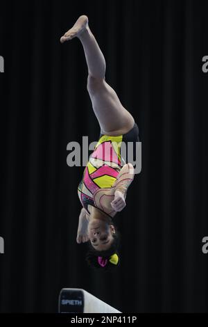 Louisville, KY, USA. 25. Februar 2023. USA Gymnastics 2023 Winter Cup, Louisville, KY – 25. Februar 2023 – Malea Milton (GAGE) nimmt am USAG Winter Cup 2023 in Louisville, KY, Teil. Foto von Wally Nell/ZumaPress (Kreditbild: © Wally Nell/ZUMA Press Wire) NUR REDAKTIONELLE VERWENDUNG! Nicht für den kommerziellen GEBRAUCH! Kredit: ZUMA Press, Inc./Alamy Live News Stockfoto