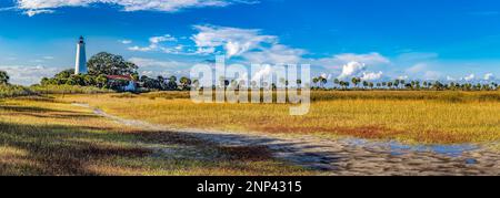 Leuchtturm im Saint Marks National Wildlife Refuge, Saint Marks, Florida, USA Stockfoto