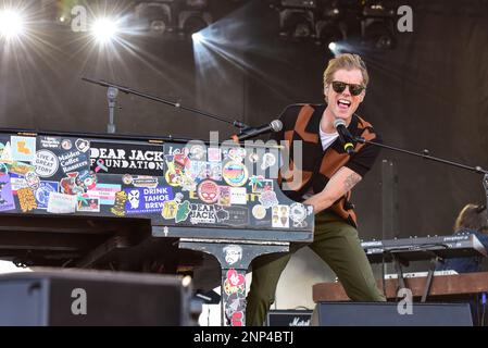 Tempe, Arizona, USA. 25. Februar 2023. Andrew McMahon tritt auf der Bühne auf. Tag 1 des Innings Festivals 2023 Musikfestival. Kredit: Ken Howard/Alamy Live News Stockfoto