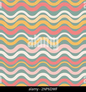 Retro-Vintage-Wellenmuster geometrisch farbenfroh Stock Vektor