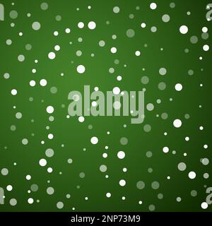 Schneefall Overlay weihnachten Hintergrund. Subtile fliegende Schneeflocken und Sterne auf weihnachtlichem grünem Hintergrund. Festlicher Schneefall-Overlay. Quadratischer Vektor-illuu Stock Vektor
