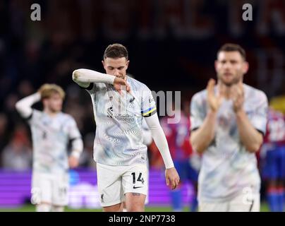 London, England, 25. Februar 2023. Jordan Henderson von Liverpool während des Premier League-Spiels im Selhurst Park, London. Der Bildausdruck sollte lauten: David Klein/Sportimage Stockfoto