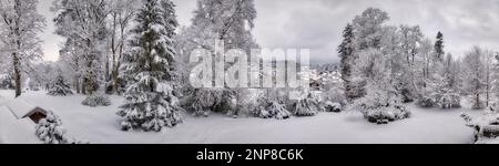 DE - BAYERN: Winterszene in Bad Toelz, Oberbayern, HDR-Fotografie von Edmund Nagele FRPS Stockfoto