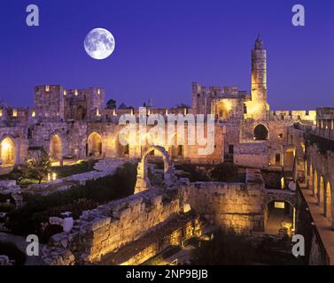 TOWER OF DAVID-MUSEUM DER GESCHICHTE VON JERUSALEM ISRAEL Stockfoto