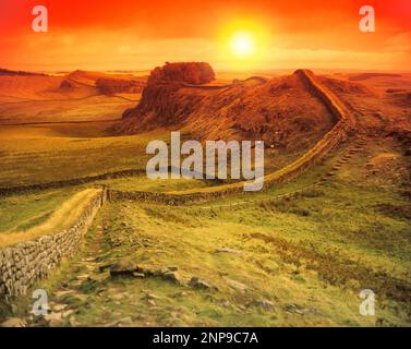 HOUSESTEADS MILE FORT HADRIAN’S WALL RUINIERT NORTHUMBERLAND ENGLAND GROSSBRITANNIEN Stockfoto