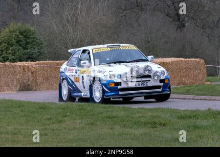 Ford Escort Cosworth auf Race Retro 2023 Exhibition und Rally Stages im Stoneleigh Park Warwickshire UK Stockfoto