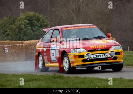 Ford Escort Cosworth Rally Car auf Race Retro 2023 Exhibition und Rally Stages im Stoneleigh Park Warwickshire UK Stockfoto