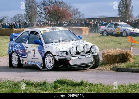 Ford Escort Cosworth auf Race Retro 2023 Exhibition und Rally Stages im Stoneleigh Park Warwickshire UK Stockfoto