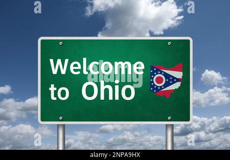 Willkommen im US State Ohio im Mittleren Westen der USA Stockfoto