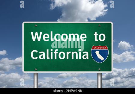 Willkommen im US State Claifornia im Westen der USA Stockfoto