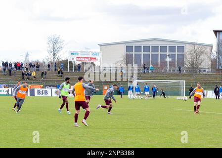 Berlin, Deutschland. 26. Februar 2023 BFC Dynamo Team während des Spiels zwischen BFC Dynamo und 1. FC Lokomotive Leipzig, Regionalliga Nordost, Runde 22, Sportforum Hohenschönhausen, Berlin, Deutschland, 26. Februar 2023. Iñaki Esnaola Kredit: Iñaki Esnaola/Alamy Live News Stockfoto