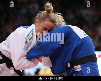 BILODID DARIA aus DER UKRAINE und MONTEIRO TELMA aus PORTUGAL während des Judo Paris Grand Slam 2023 am 4. Februar 2023 in der Accor Arena in Paris, Frankreich - Photo Laurent Lairys / DPPI Stockfoto