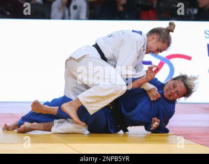 BILODID DARIA aus DER UKRAINE und MONTEIRO TELMA aus PORTUGAL während des Judo Paris Grand Slam 2023 am 4. Februar 2023 in der Accor Arena in Paris, Frankreich - Photo Laurent Lairys / DPPI Stockfoto