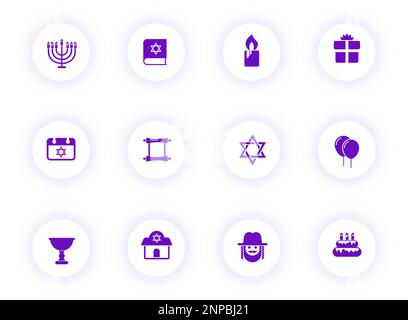 violette vektorsymbole in hanukka Stock Vektor