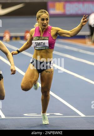 Birmingham, Großbritannien. 25. Februar 2023 Ali SMITH leitet den Sprint 60m für Damen während der World Athletics ÒWorld Indoor TourÓ Endversammlung in der Utilita Arena, Birmingham, am 25. Februar 2023 Guthaben: Ben Booth/Alamy Live News Stockfoto