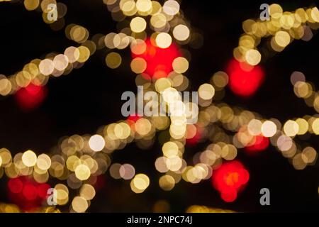 Weihnachtslichter sind in Dänemark unscharf Stockfoto