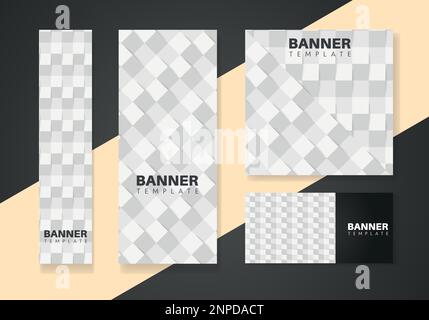 Abstraktes Bannerdesign Webvorlagenset, Webbanner mit horizontaler Kopfzeile. Modernes Bannerset mit Farbverlauf. Stock Vektor