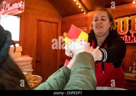 Prag, Tschechische Republik. 26. Februar 2023. Das traditionelle St. Die Matthews-Messe (Matejska pout) begann am 26. Februar 2023 in Prag, Tschechische Republik. Kredit: Jaroslav Svoboda/CTK Photo/Alamy Live News Stockfoto