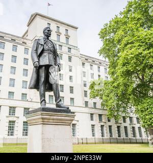 Hugh Trenchard Statue vor Whitehall in London. Stockfoto