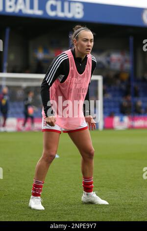 London, Großbritannien. 26. Februar 2023. London, Ferbruary 26. 2023: Caitlin Foord (19 Arsenal) wärmen Sie sich während des Vitality Womens FA Cup-Spiels zwischen Chelsea und Arsenal in Kingsmeadow, London, England auf. (Pedro Soares/SPP) Kredit: SPP Sport Press Photo. Alamy Live News Stockfoto