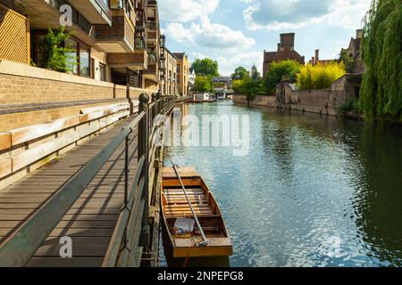 Frühlingsnachmittag auf dem Fluss Cam in Cambridge. Stockfoto